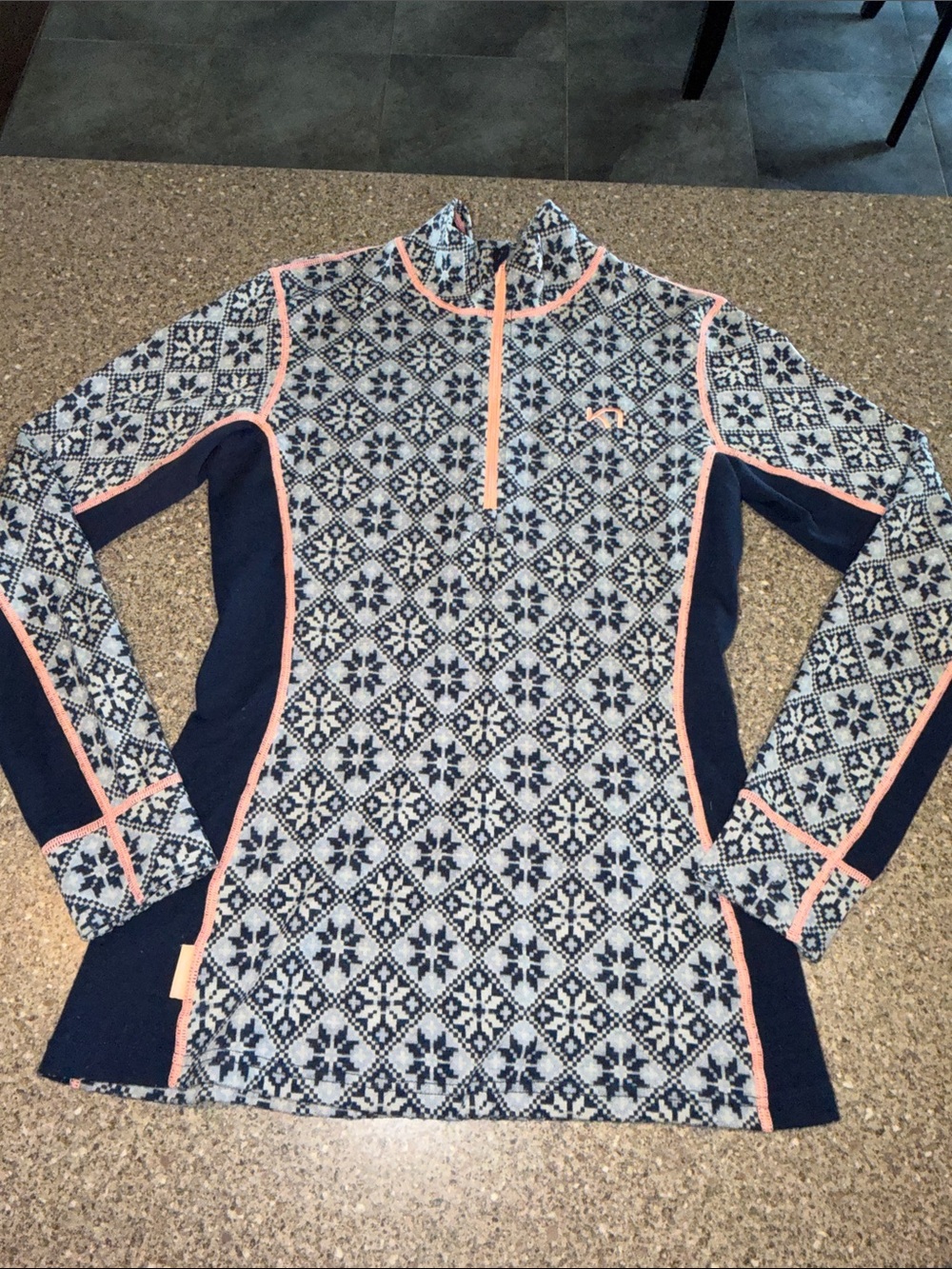 Kari Traa Wool Patterned Half-Zip Sweater